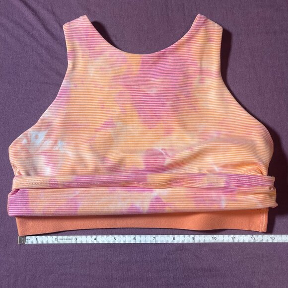 Athleta conscious textured crop in spray dye island coral/vintage plum - Small - Picture 3 of 8